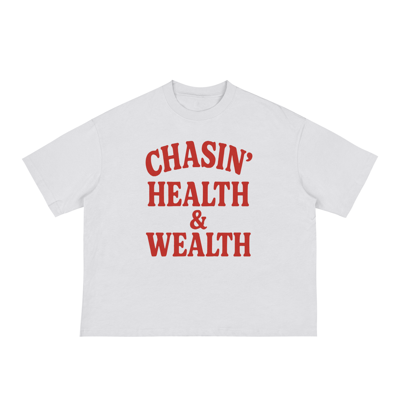 Chasin' Health & Wealth (White) Classic Boxy Tee - 230 GSM