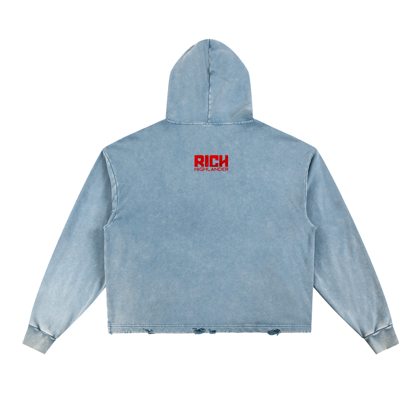 Chasin Health & Wealth Washed Frayed-Hem Hoodie