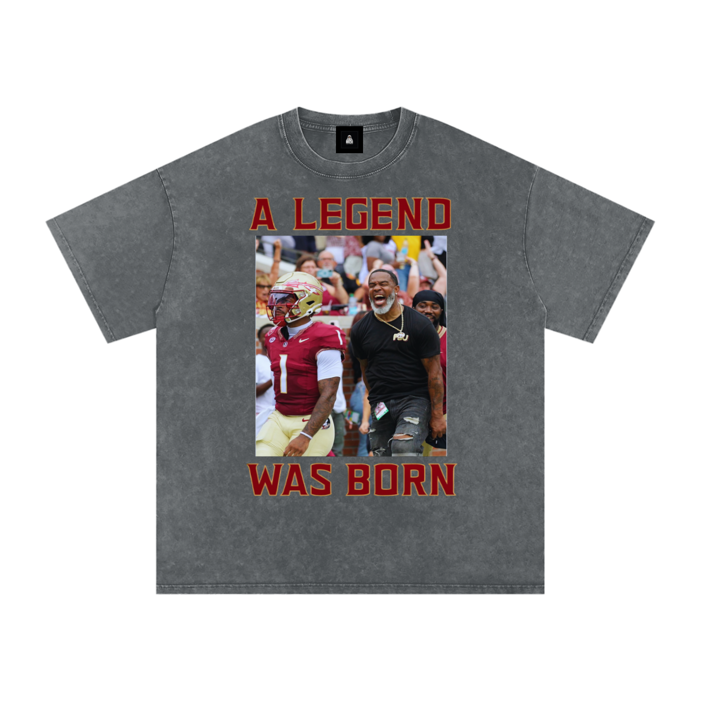 Legend Born (Pirate Grey) Snow Washed Oversized Cotton T-Shirt