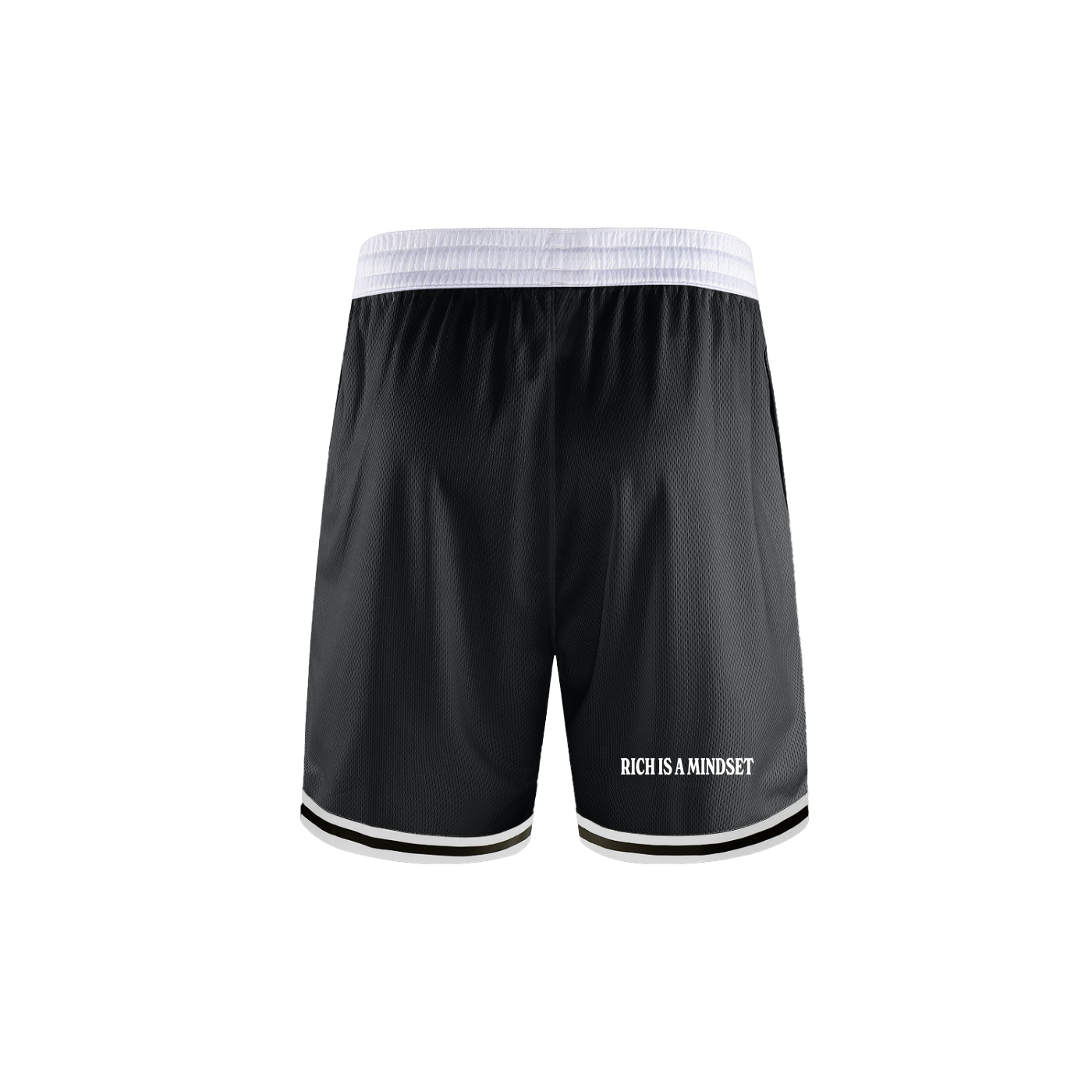 Rich Highlander (Black) Classic Stripe Trim Basketball Shorts