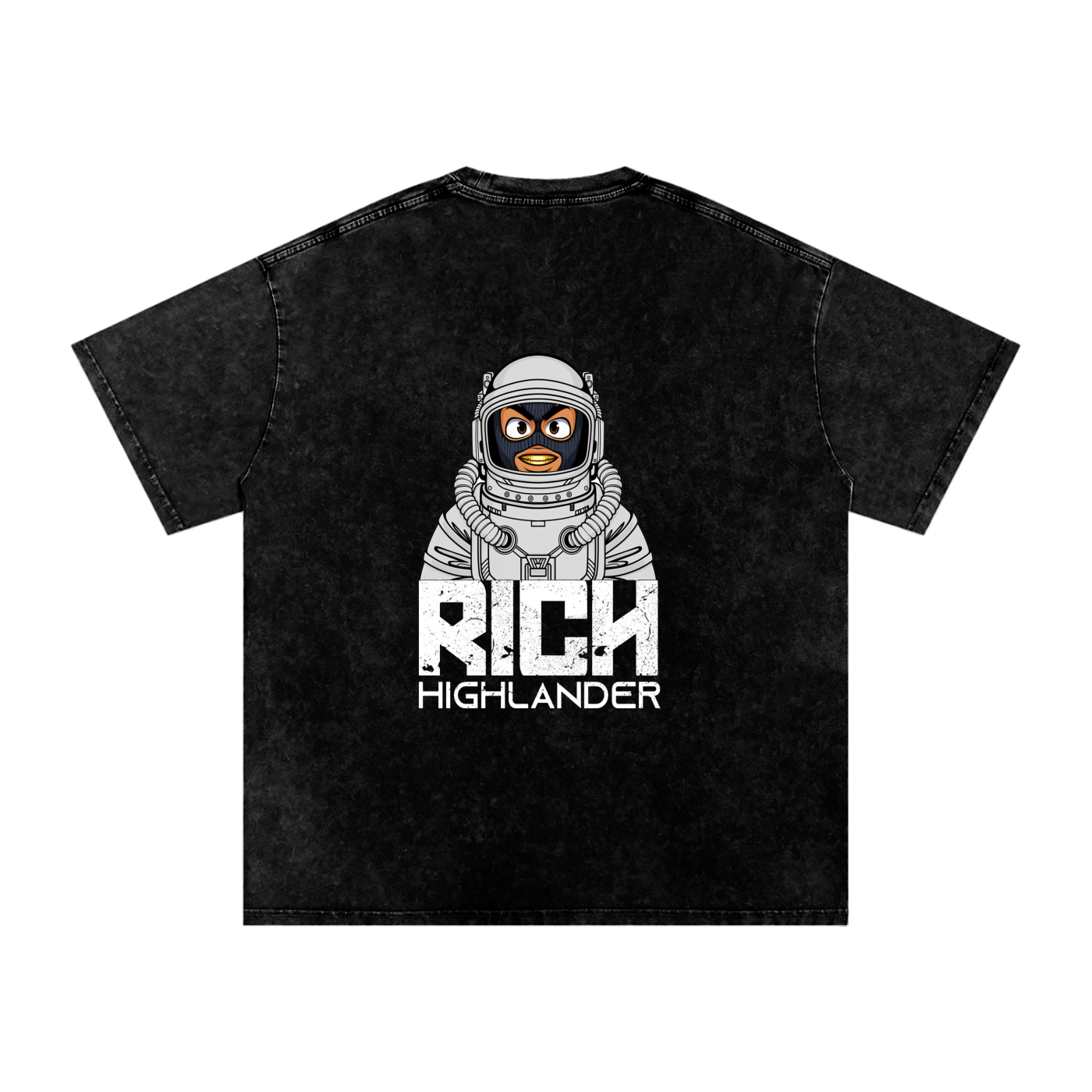 RM 1 (Highlander Black Logo) Oversize Snow Washed T-Shirt