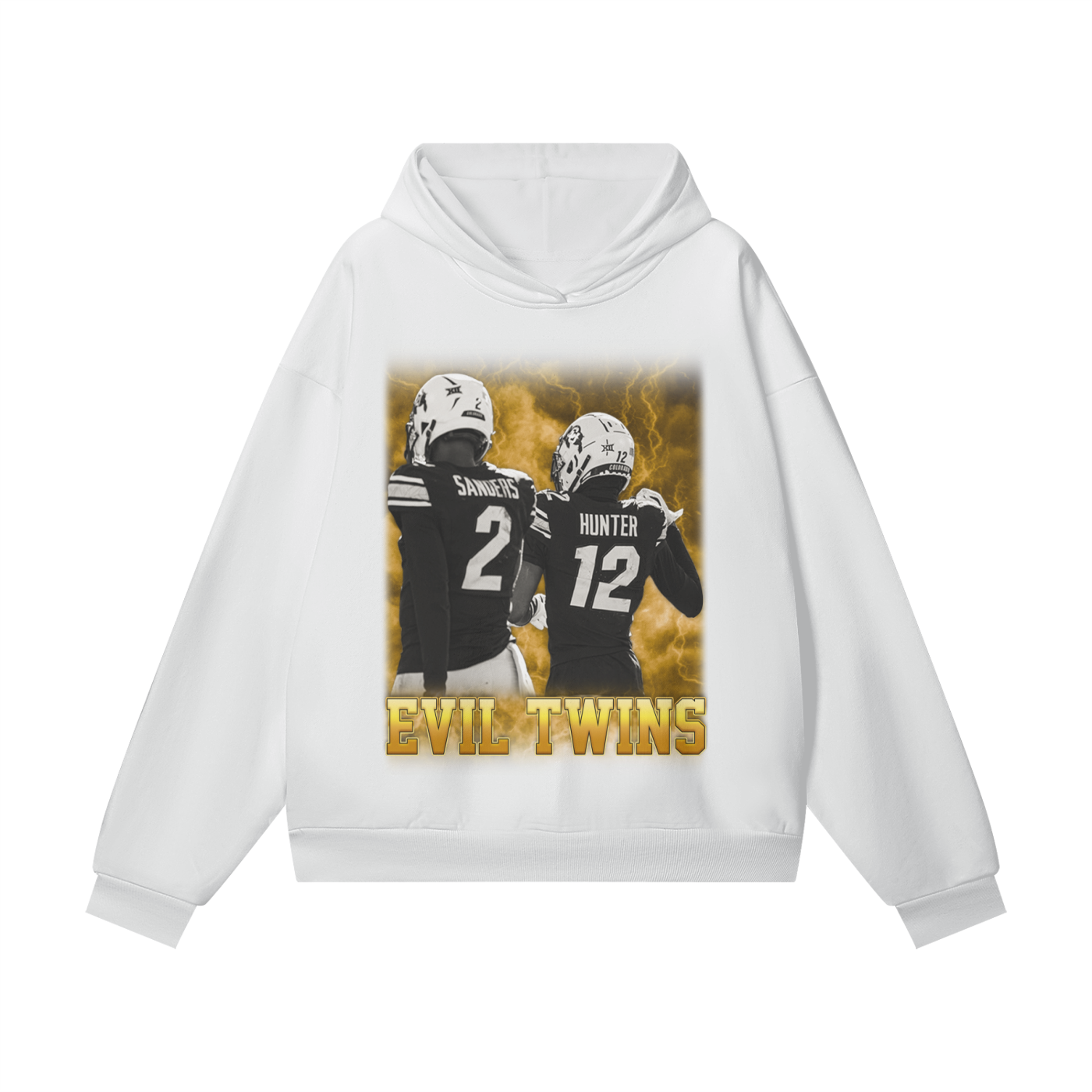 Evil Twins (Lucent White) Oversize Heavyweight Hidden Pocket Fleece Hoodie - 460 GSM